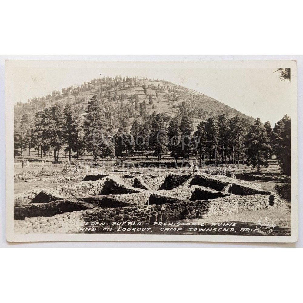 Camp Townsend AZ Arizona Elden Pueblo Ruins‎ Mount Elden c1920s Frasher's RPPC
